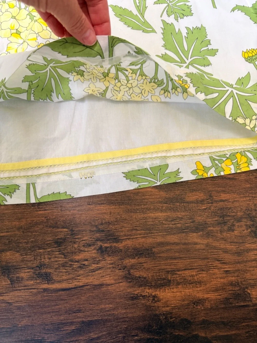 Anthropolgie Elevenses Floral Cotton Skirt Sz 8 Yellow Green A-Line Front Pocket - Picture 12 of 13